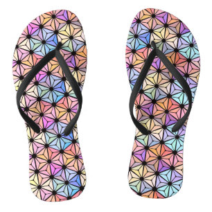 Multicolored stained-glass flower jandals