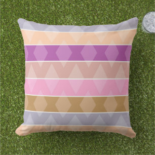Multicolored striped geometric retro pattern cushion