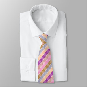 Multicolored striped geometric retro pattern tie
