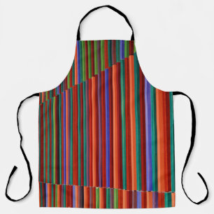 Multicolored striped illustration apron