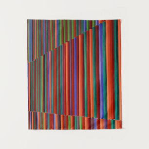 Multicolored striped illustration tapestry