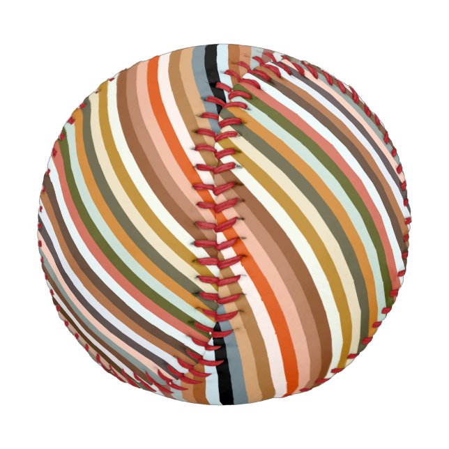 Multicolored Striped Pattern Baseball (Angled)