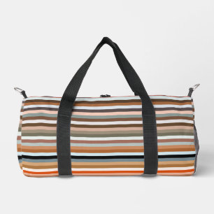 Multicolored Striped Pattern Duffle Bag