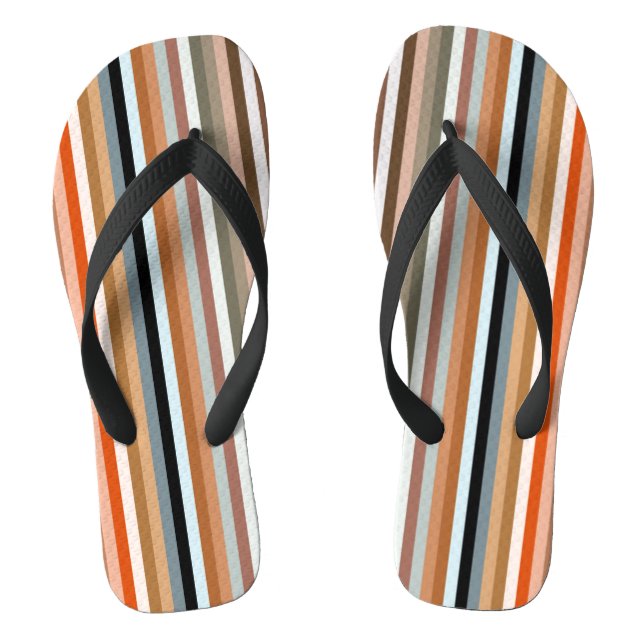 Multicolored Striped Pattern Jandals (Footbed)