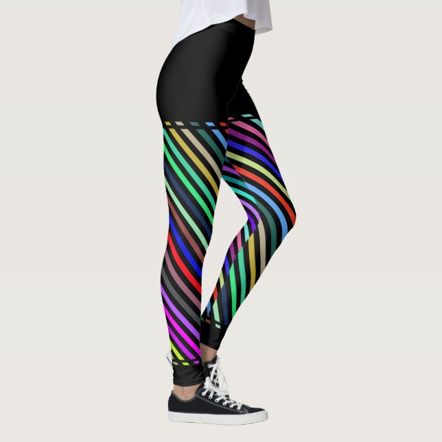 Multicolored Striped Pattern Legs Leggings (Right)