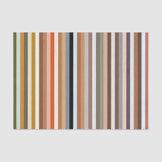 Multicolored Striped Pattern Tissue Paper (Front)