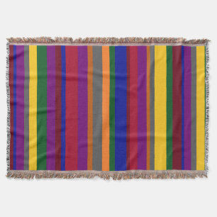 Multicolored Striped Throw Blanket