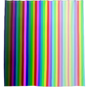 Multicolored Stripey Shower Curtain