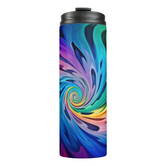 Multicolored Swirls Thermal Tumbler (Front)