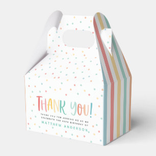 Multicolored thank you spot stripe favour box