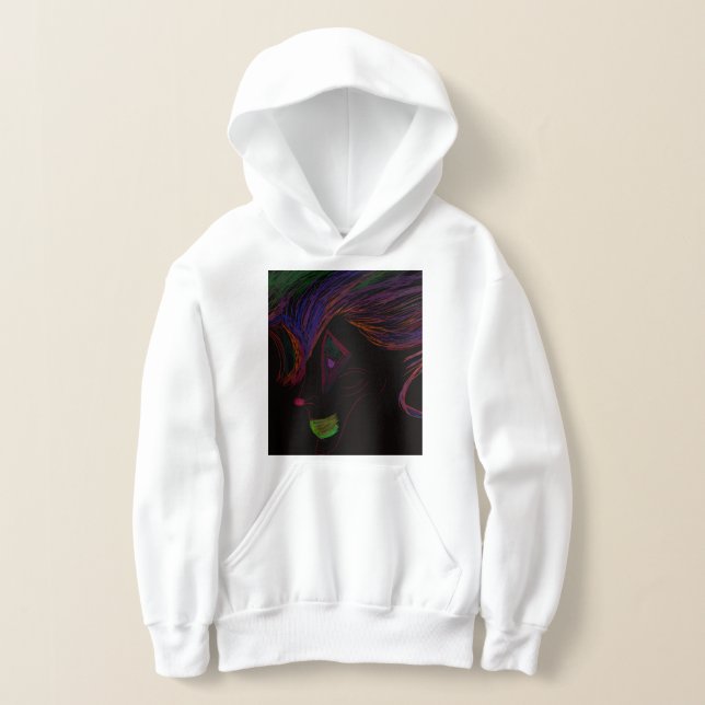 Multicolored Trickster Spirit Pullover Hoodie (Laydown)