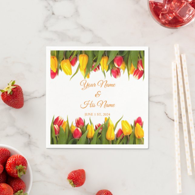 Multicolored Tulips Bouquet Thunder_Cove Napkin (Insitu)