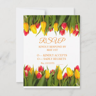 Multicolored Tulips Bouquet Thunder_Cove RSVP Card