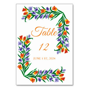 Multicolored Tulips Bouquet Thunder_Cove Table Number