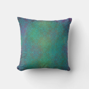Multicolored Turquoise Abstract Damask Cushion