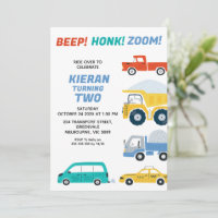 Multicolored Vehicles Transport Birthday