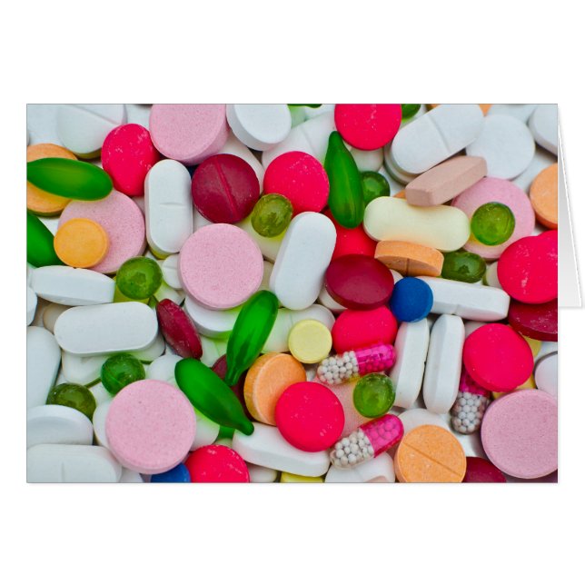 Multicolored vibrant medicinal pills (Front Horizontal)