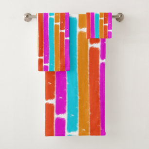 Multicolored Vibrant Stripes  - Towel Set