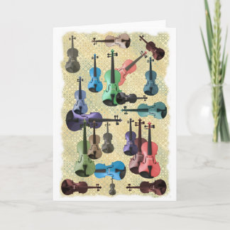 Multicolored Violin Wallpaper Card