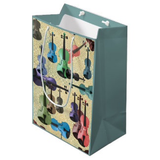 Multicolored Violin Wallpaper Medium Gift Bag
