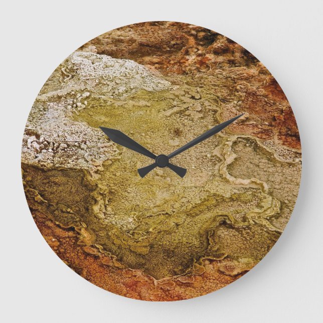 MULTICOLORED VOLCANIC MINERAL DEPOSITS LARGE CLOCK (Front)