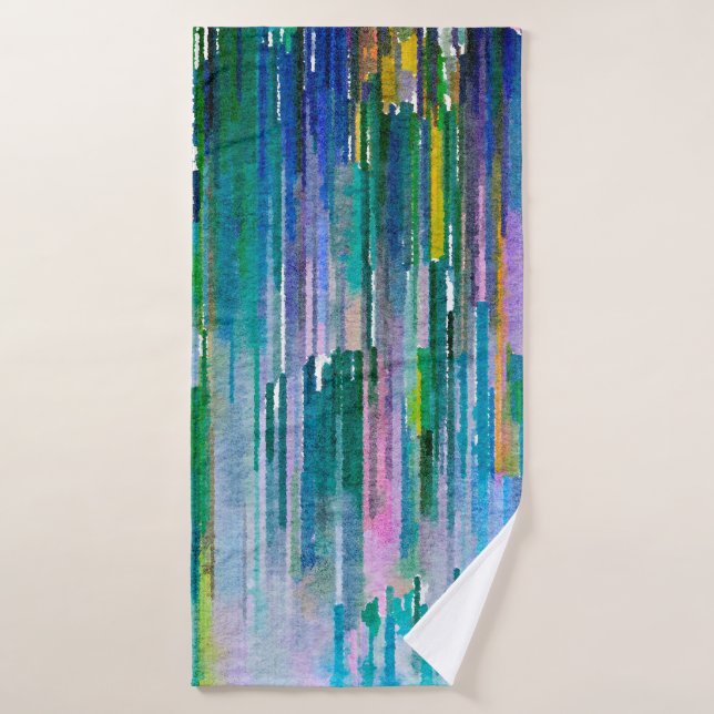 Multicolored watercolor artwork bath towel (Bath Towel)