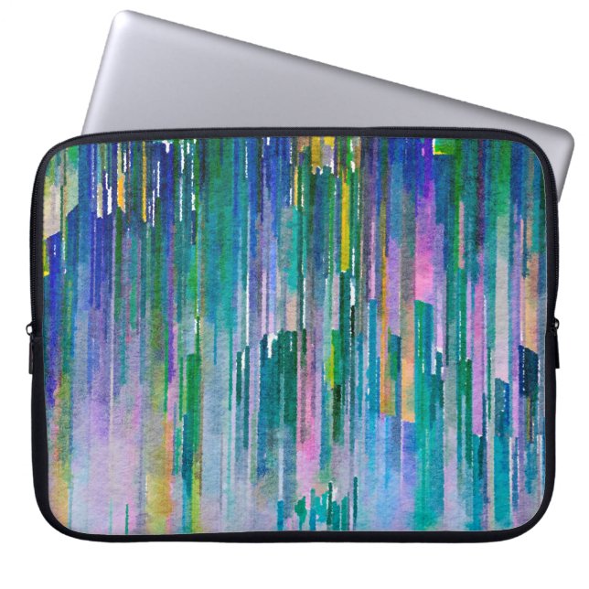 Multicolored watercolor artwork laptop sleeve (Front)
