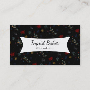 Multicolored Watercolor Botanical Pattern 01 Business Card