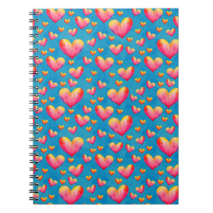 Multicolored Watercolor Hearts Notebook
