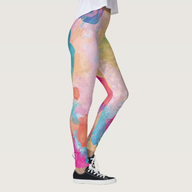 Multicolored Watercolor Splashes Leggings (Right)