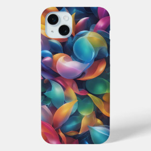 Multicolored Waves 🎨 Energy Abstract Art iPhone 15 Mini Case