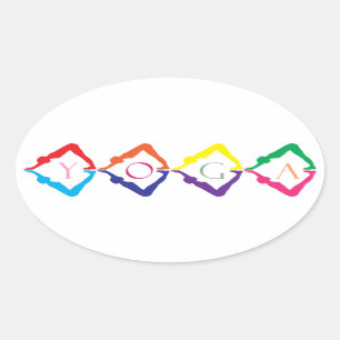 Multicolored YOGA Oval Sticker