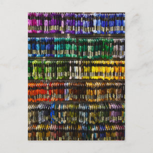 Multicolour Abstract Weave Postcard