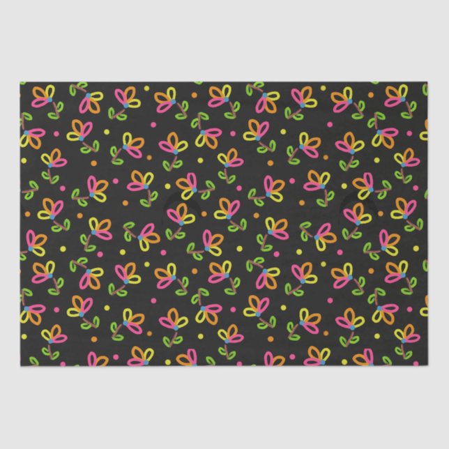 Multicolour Floral Design Tissue Paper (Front)