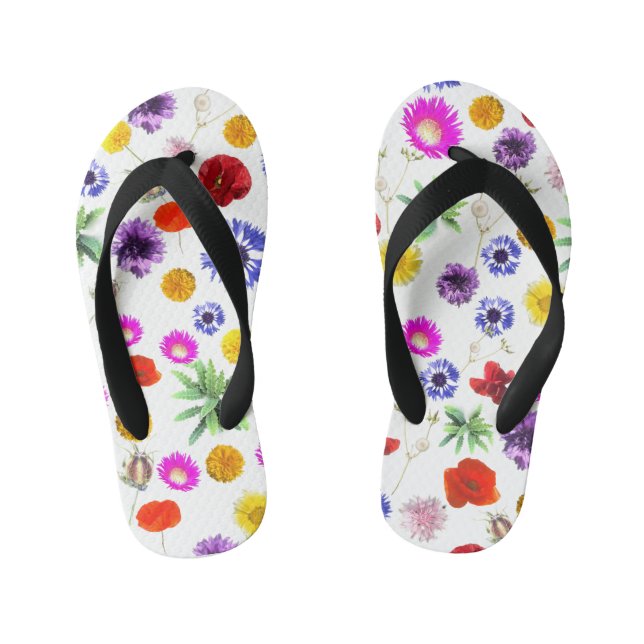 Multicolour flowers kid's jandals (Footbed)