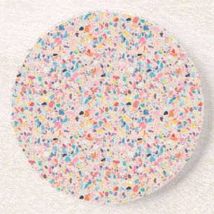 Multicolour Rainbow Terrazzo pattern Coaster