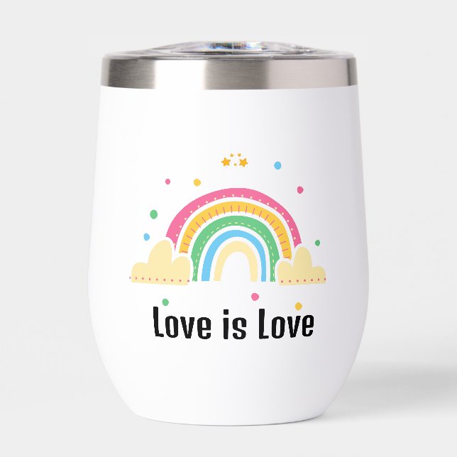 Multicolour Simple Bright Rainbow Love Is Love  (Front)