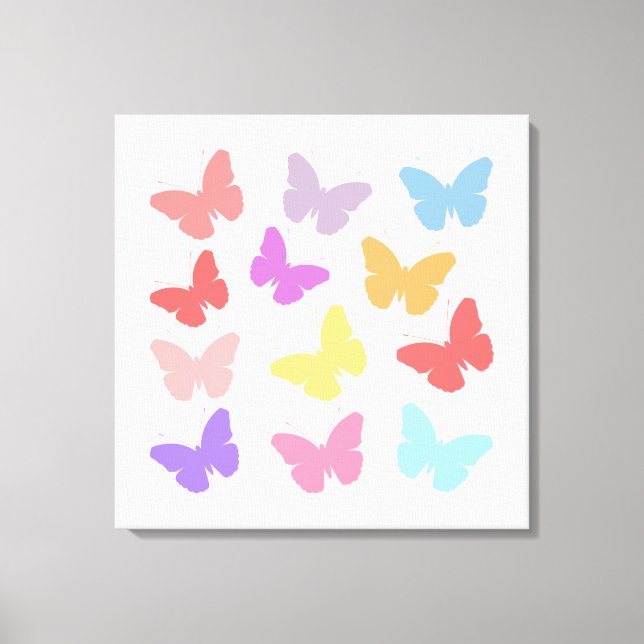 Multicoloured Butterflies Design Canvas Print (Front)