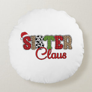 Multicoloured Christmas Stars Illustration  Round Cushion