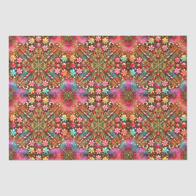 ~ Multicoloured Christmas Wrapping ~  Tissue Paper (Front)