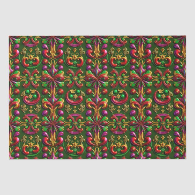 ~ Multicoloured Christmas Wrapping ~  Tissue Paper (Front)