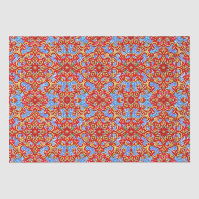 ~ Multicoloured Christmas Wrapping ~  Tissue Paper (Front)