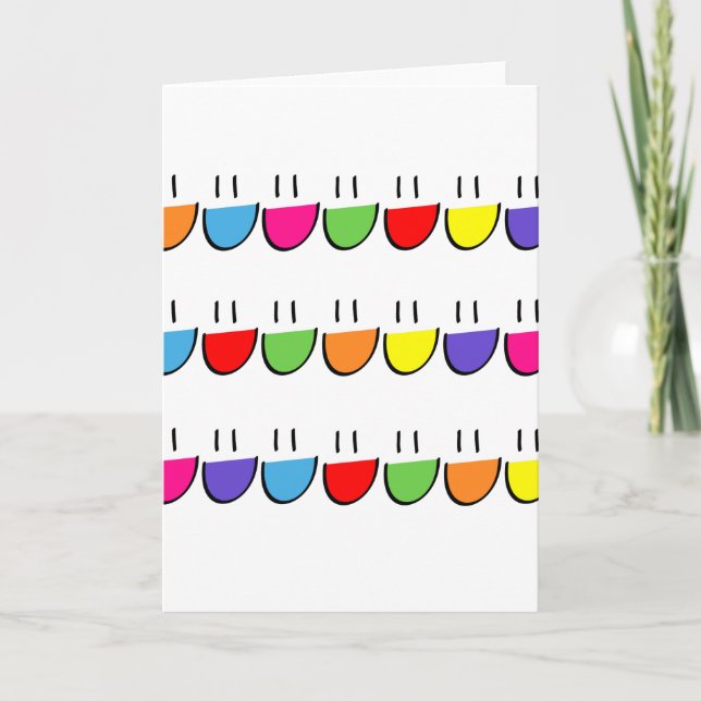 Multicoloured Face Greetings Card (Front)