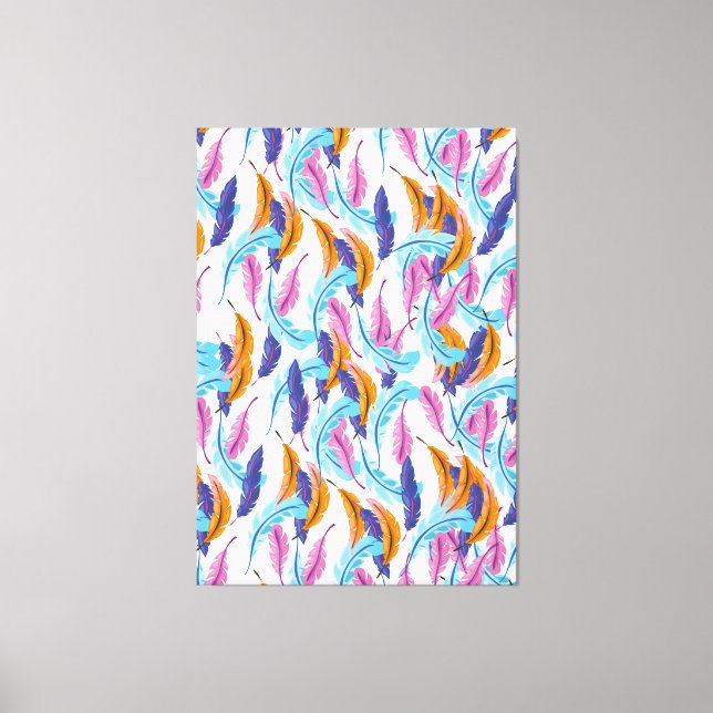 Multicoloured Feathers Canvas Print (Front)