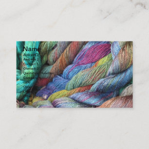 multicoloured hand dyed wool for sale business card