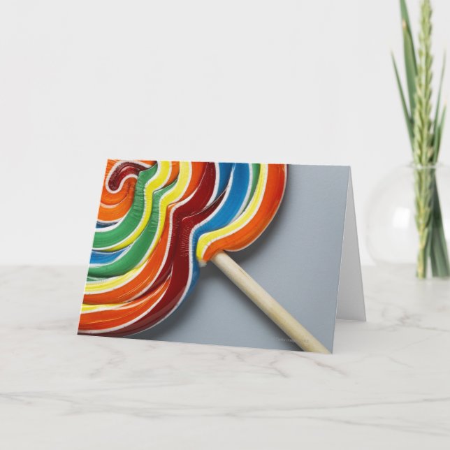 Multicoloured lollipop card (Front)