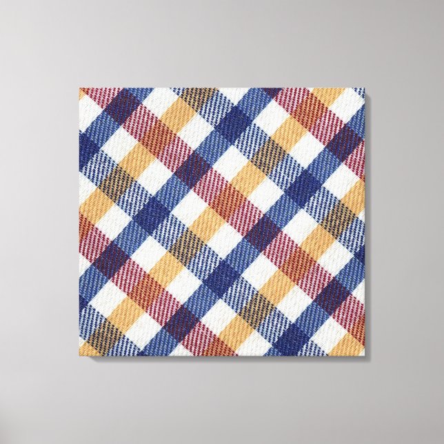 Multicoloured Tartan Pattern Canvas Print (Front)