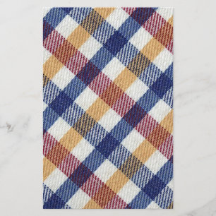 Multicoloured Tartan Pattern Stationery