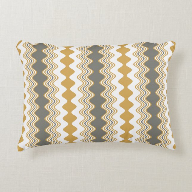 Multicoloured Wavy Pattern Decorative Cushion (Front)