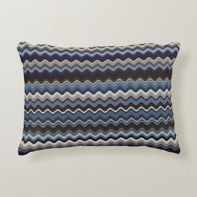 Multicoloured Wavy Pattern Decorative Cushion (Front)